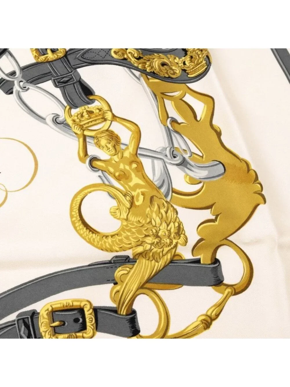 Hermes Carre 90 Brides de Gala Ceremonial Bridle Scarf Pink White Multicolor